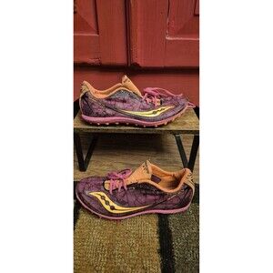 Saucony Shay Size 7.5 XC 4 Deep Pink Orange  Cross Country Racing Running Shoes